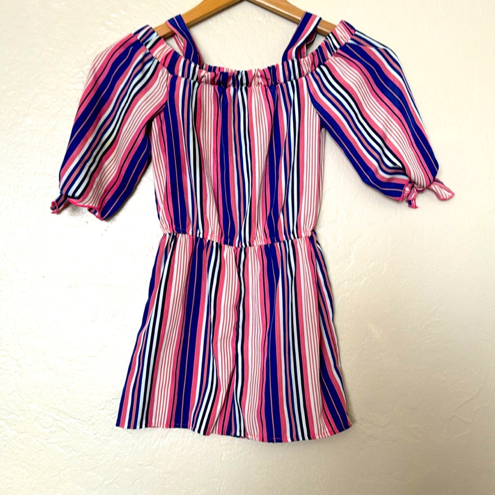 Jenna and Jessie Girls over the shoulder Romper Size 7